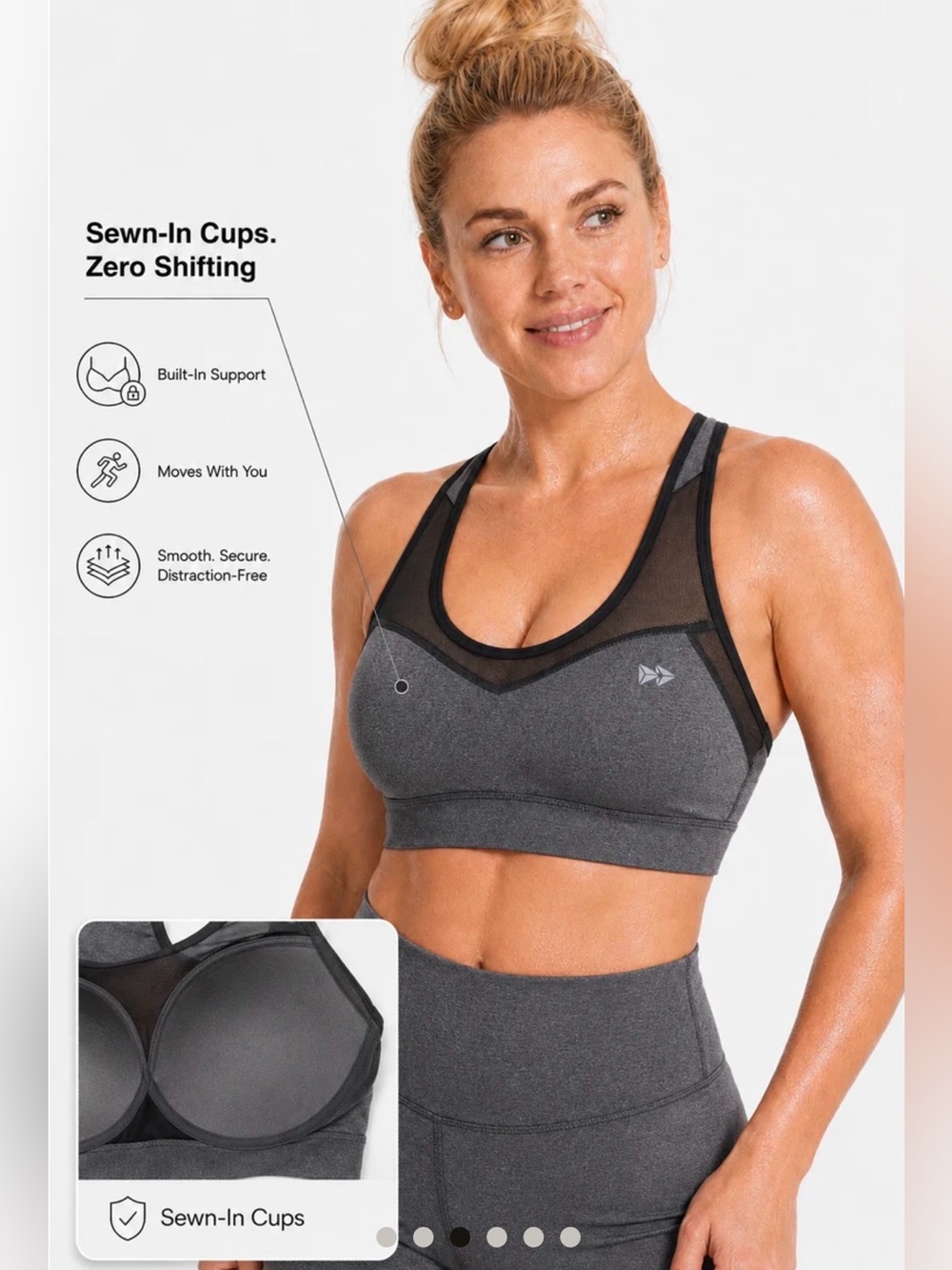 NWT Mesh Racerback Sports Bra - Performance Support - Picture 3 of 6